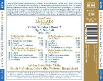 CD Jean Marie Leclair: Violin Sonatas • Book 3:  Op. 5, Nos. 5–8