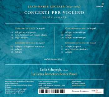 CD Leila Schayegh: Concerti Per Violino (Op. 7 &10 – Nos 2 & 6)