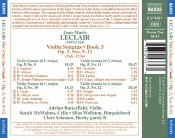 CD Jean Marie Leclair: Violin Sonatas • Book 3:  Op. 5, Nos. 9–12