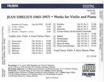 CD Jean Sibelius: Works For Violin And Piano