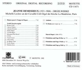 CD Jeanne Demessieux: Orgelwerke