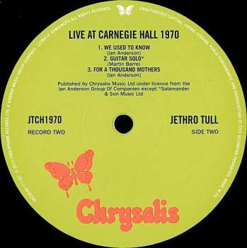 2LP Jethro Tull: Live At Carnegie Hall 1970 LTD
