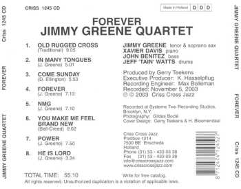 CD Jimmy Greene Quartet: Forever