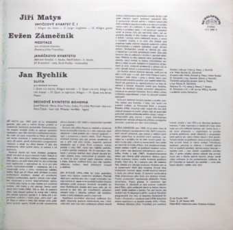 LP Jiří Matys: Smyčcový Kvartet č. 1 - Meditace - Suita