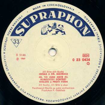LP Jiří Suchý & Jiří Šlitr: Jonáš A Doktor Matrace(71/1)