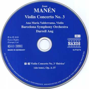 2CD Orquestra Simfònica De Barcelona I Nacional De Catalunya: Violin Concerto No. 3 • Symphony No. 2