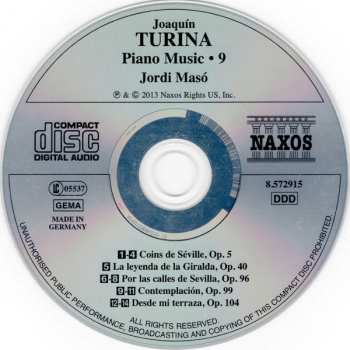 CD Joaquin Turina: Coins De Séville (Piano Music • 9)