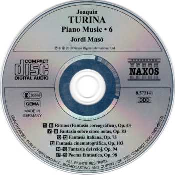 CD Joaquin Turina: Ritmos • Fantasias (Piano Music • 6)