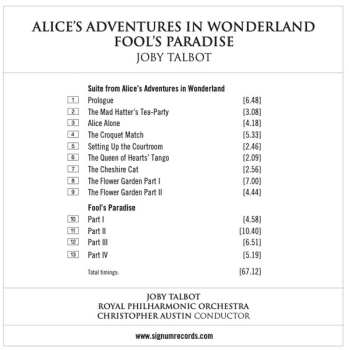 CD Joby Talbot: Alice's Adventures In Wonderland, Fool's Paradise