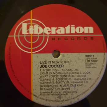 LP Joe Cocker: Live In New York