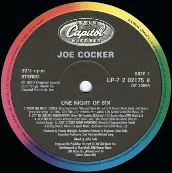 LP Joe Cocker: One Night Of Sin