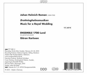 CD Johan Helmich Roman: Drottningholmsmusiken (Music For A Royal Wedding)	