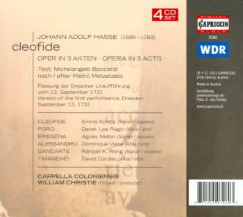 4CD/Box Set William Christie: Cleofide