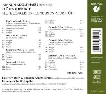 CD Johann Adolf Hasse: Flute Concertos