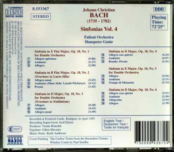 CD Johann Christian Bach: Sinfonias Vol. 4 [Sinfonias, Op. 18, Nos. 1 - 6]