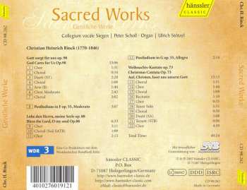 CD Johann Christian Heinrich Rinck: Sacred Works
