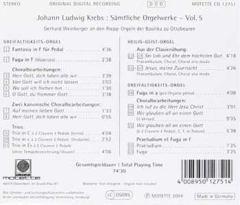 CD Johann Ludwig Krebs: Sämtliche Orgelwerke Vol. 5
