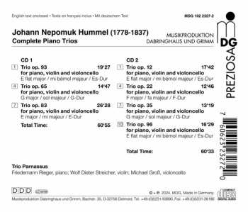 2CD Johann Nepomuk Hummel: Complete Piano Trios