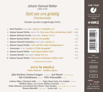 CD Ecco La Musica: Gott Sey Uns Gnädig - Choralkantaten