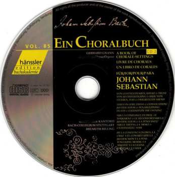 2CD Johann Sebastian Bach: A Book Of Chorale-Setting For Johann Sebastian: Trust In God, Cross And Consolation - Justification And Penance - Dying, Death And Eternity - In The Evening