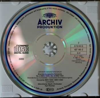 2CD Johann Sebastian Bach: Brandenburg Concertos / Concertos BWV 1055 & 1060