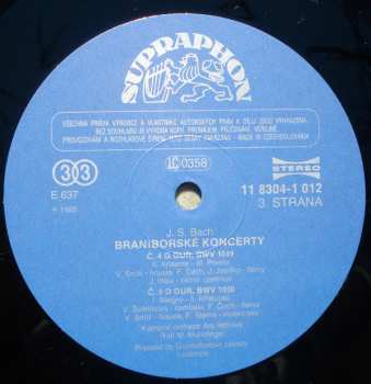 2LP Johann Sebastian Bach: Braniborské Koncerty