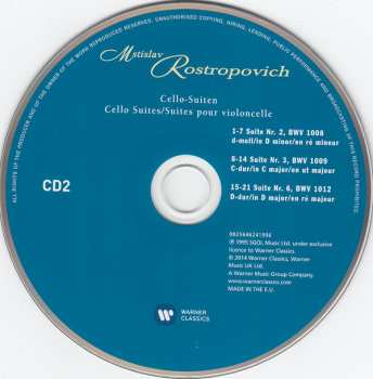 2CD Johann Sebastian Bach: Cello-Suiten = Cello Suites =  Suites Pour Violoncelle