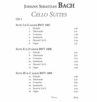 2CD Johann Sebastian Bach: Cello Suites DIGI