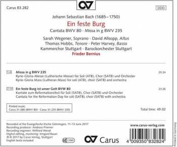 CD Johann Sebastian Bach: Ein Feste Burg: Cantata BWV 80; Miss In G, BWV 235