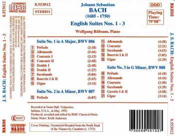 CD Johann Sebastian Bach: English Suites Nos. 1 - 3 BWV 806-808