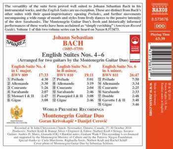 CD Johann Sebastian Bach: English Suites Nos. 4-6 (Arranged For Two Guitars)