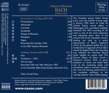 CD Johann Sebastian Bach: Goldberg Variations, BWV 988 • Partita No. 5, BWV 829