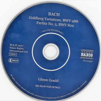 CD Johann Sebastian Bach: Goldberg Variations, BWV 988 • Partita No. 5, BWV 829