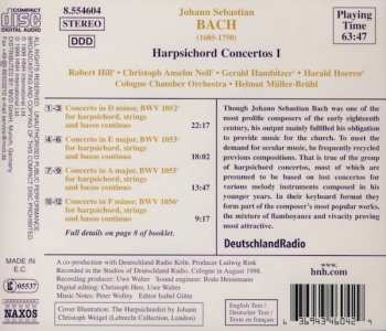 CD Johann Sebastian Bach: Harpsichord Concertos I