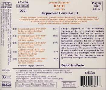 CD Johann Sebastian Bach: Harpsichord Concertos III (Concertos For Two And Four Harpsichords)