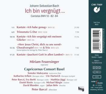 CD Johann Sebastian Bach: Ich Bin Vergnügt - Kantaten BWV 51 · 82 · 84