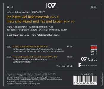CD Johann Sebastian Bach: Ich Hatte Viel Bekümmernis BWV 21 - Herz Und Mund Und Tat Und Leben BWV 147