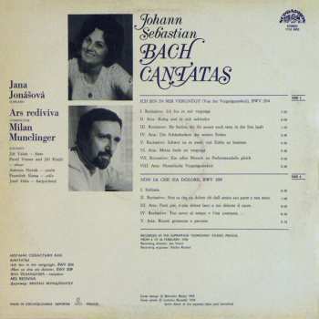 LP Johann Sebastian Bach: Cantatas (Ich Bin In Mir Vergnügt / Non Sa Che Sia Dolore)