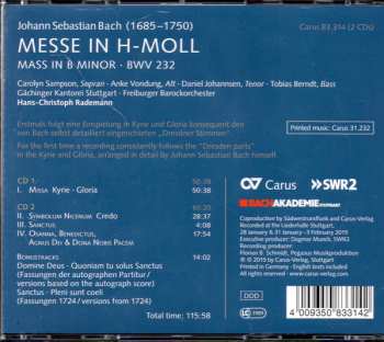 2CD Johann Sebastian Bach: Messe In H-Moll / Mass In B Minor - BWV 232