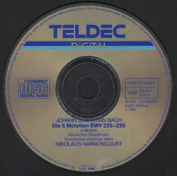 CD Johann Sebastian Bach: Die 6 Motetten BWV 225-230