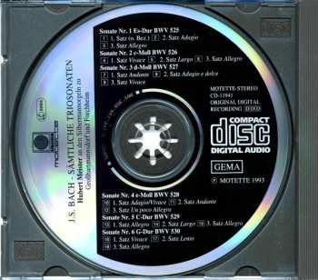 CD Johann Sebastian Bach: Sämtliche Sonaten (Hubert Meister An Den Silbermannorgeln Zu Großhartmannsdorf Und Forchheim)