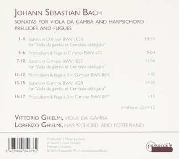 CD Johann Sebastian Bach: Sonatas For Viola Da Gamba And Harpsichord