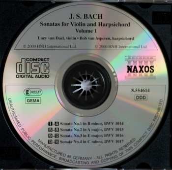 CD Johann Sebastian Bach: Sonatas For Violin And Harpsichord, Volume 1