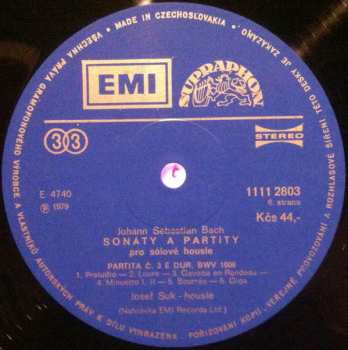 3LP Johann Sebastian Bach: Sonáty A Partity Pro Sólové Housle
