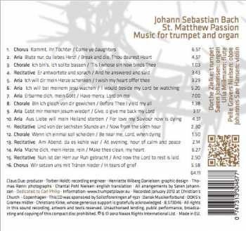 CD Johann Sebastian Bach: St. Matthew Passion Music For Trumpet And Organ DIGI