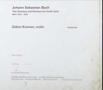 2CD Johann Sebastian Bach: The Sonatas And Partitas For Violin Solo