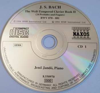 2CD Johann Sebastian Bach: The Well-Tempered Clavier Book II (24 Preludes And Fugues)