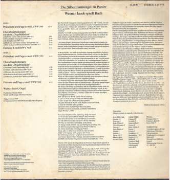 LP Johann Sebastian Bach: Die Silbermannorgel Zu Ponitz - Werner Jacob Spielt Bach
