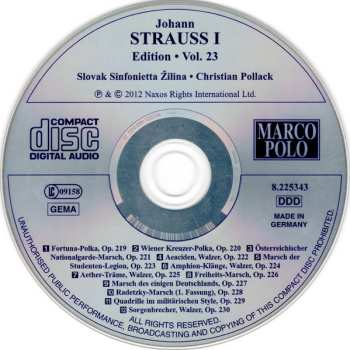 CD Johann Strauss Sr.: Johann Strauss I:  Edition • Vol. 23