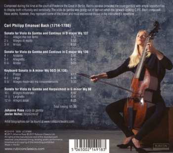 CD Carl Philipp Emanuel Bach: 3 Sonatas For Viola Da Gamba